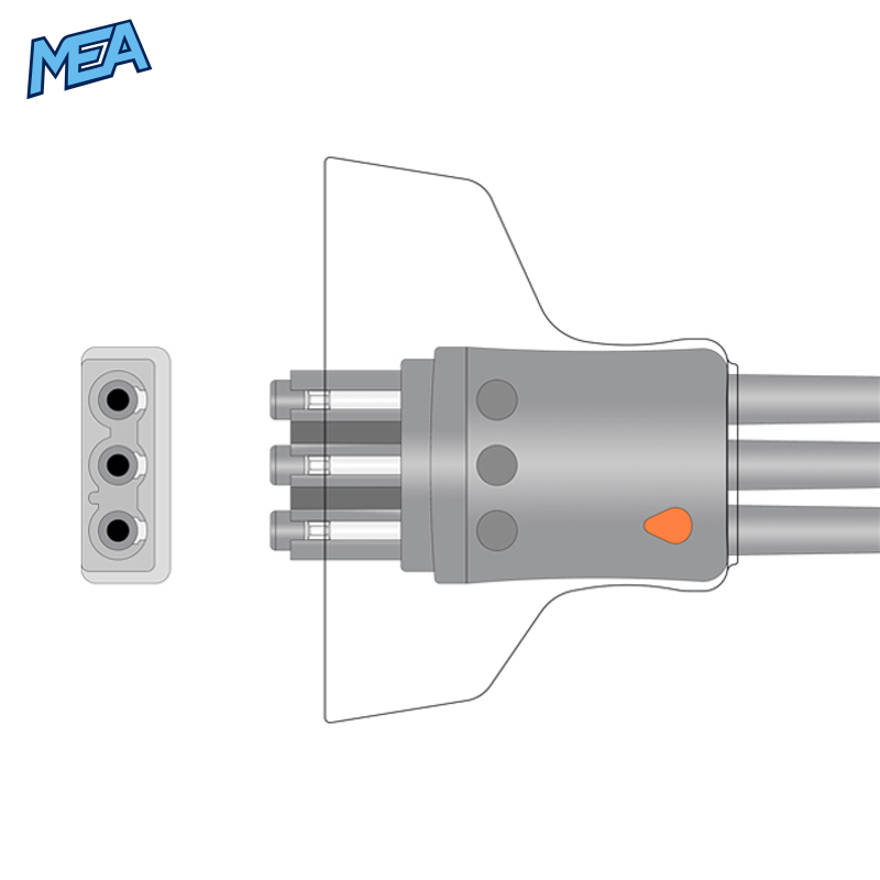 3-lead ECG Leadwire Set with Grabber/Pinch end AHA for Philips 989803173141 Disposable, Limb Lead, Lead Type: Tele IntelliVue, Shielded 2 3-lead ECG Leadwire Set with Grabber/Pinch end AHA for Philips 989803173141 Disposable, Limb Lead, Lead Type: Tele IntelliVue, Shielded - Image 2