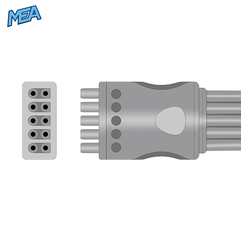 5-lead ECG Leadwire Set with Snap end AHA for GE Healthcare 2106391-005 Reusable, Limb + Chest Lead, Lead Type: GE Multi-Link, Shielded 2 5-lead ECG Leadwire Set with Snap end AHA for GE Healthcare 2106391-005 Reusable, Limb + Chest Lead, Lead Type: GE Multi-Link, Shielded - Image 2