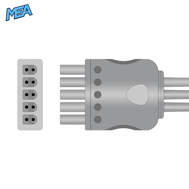 3/5-lead ECG Leadwire Set with Grabber/Pinch end AHA for Mindray 0012-00-1170 Reusable, Limb Lead, Lead Type: Mindray, Shielded 2 3/5-lead ECG Leadwire Set with Grabber/Pinch end AHA for Mindray 0012-00-1170 Reusable, Limb Lead, Lead Type: Mindray, Shielded - Image 2