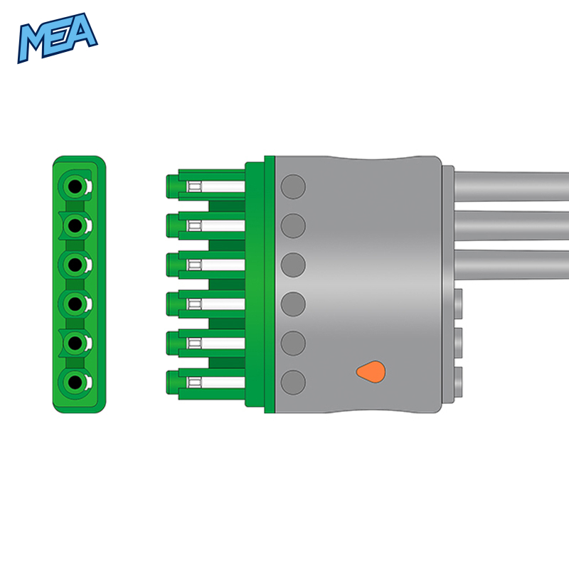 3-lead ECG Leadwire Set with Snap end AHA for Draeger MS14556 Reusable, Limb Lead, Lead Type: Draeger(Single-Pin), Shielded 2 3-lead ECG Leadwire Set with Snap end AHA for Draeger MS14556 Reusable, Limb Lead, Lead Type: Draeger(Single-Pin), Shielded - Image 2