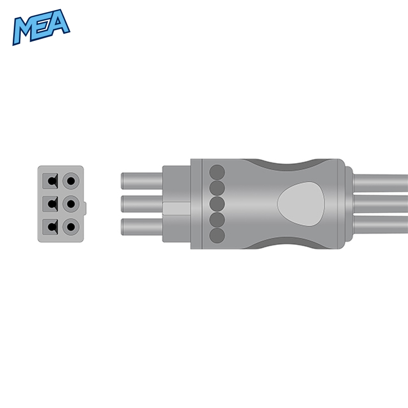 3-lead ECG Leadwire Set with Snap end AHA for Datex Ohmeda 545327-HEL Reusable, Limb Lead, Lead Type: Datex 300 Series, Shielded 2 3-lead ECG Leadwire Set with Snap end AHA for Datex Ohmeda 545327-HEL Reusable, Limb Lead, Lead Type: Datex 300 Series, Shielded - Image 2