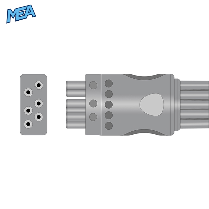 5-lead ECG Leadwire Set with Snap end AHA for Nihon Kohden BR-021PA Reusable, Limb + Chest Lead, Lead Type: Nihon Kohden(BR-0XXP), Shielded 4 5-lead ECG Leadwire Set with Snap end AHA for Nihon Kohden BR-021PA Reusable, Limb + Chest Lead, Lead Type: Nihon Kohden(BR-0XXP), Shielded - Image 3
