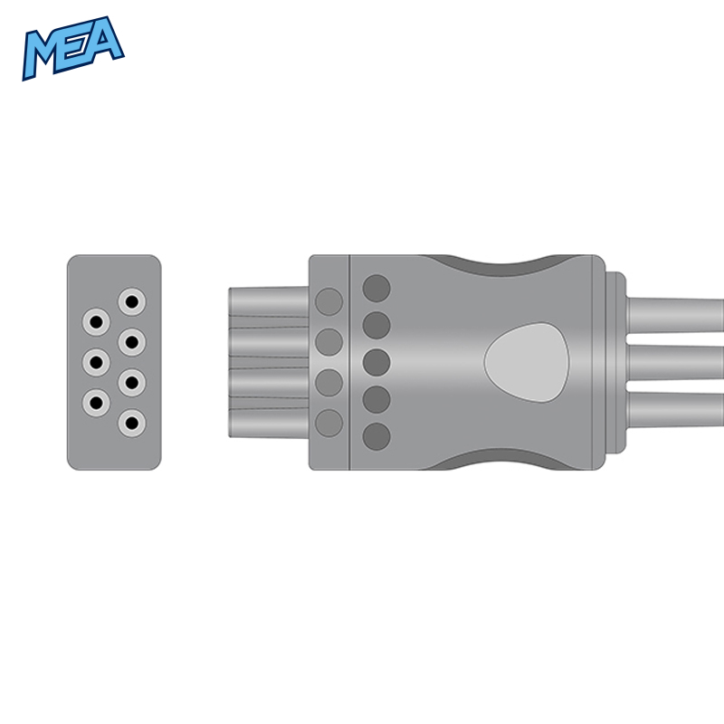 3-lead ECG Leadwire Set with Snap end AHA for Lechnologies Monitors Reusable, Limb Lead, Shielded 2 3-lead ECG Leadwire Set with Snap end AHA for Lechnologies Monitors Reusable, Limb Lead, Shielded - Image 2