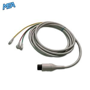 3-lead One-Piece ECG Cable with Snap end IEC for Nihon Kohden BJ-753P Limb Lead, Reusable