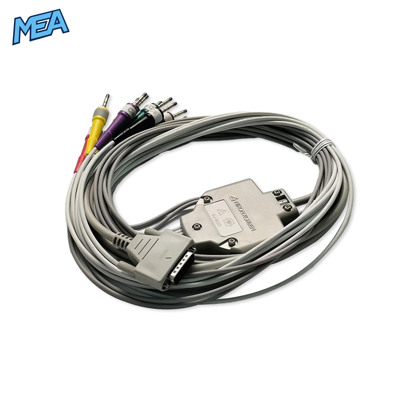 10-lead ECG Leadwire Set with 3mm Needle end IEC for Nihon Kohden BJ-963D Limb + Chest Lead, Reusable 1 10-lead ECG Leadwire Set with 3mm Needle end IEC for Nihon Kohden BJ-963D Limb + Chest Lead, Reusable