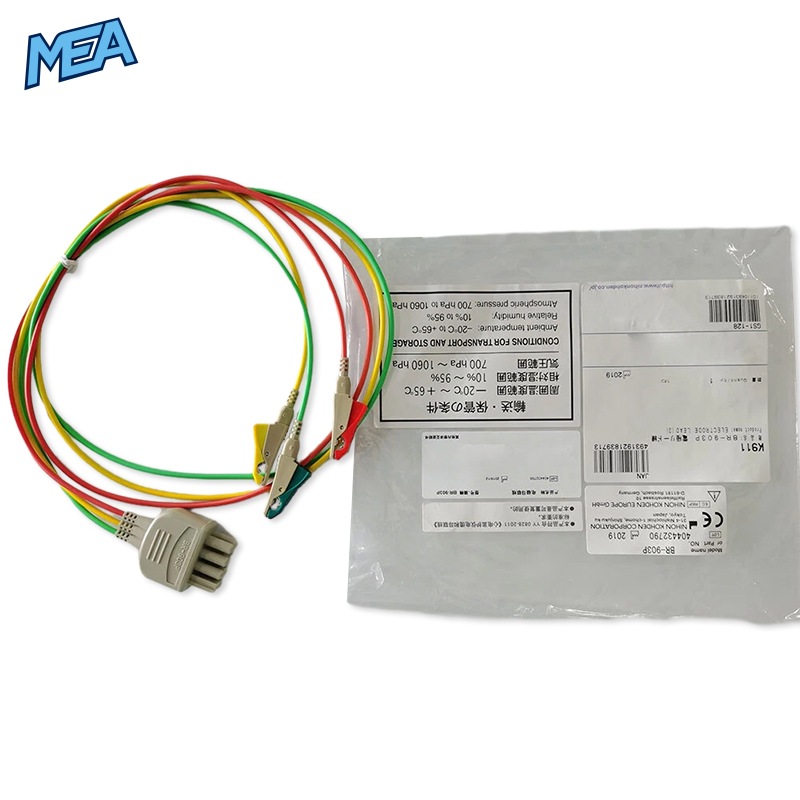 3-lead ECG Leadwire Set with Grabber/Pinch end IEC for Nihon Kohden BR-903P Reusable 2 3-lead ECG Leadwire Set with Grabber/Pinch end IEC for Nihon Kohden BR-903P Reusable - Image 2