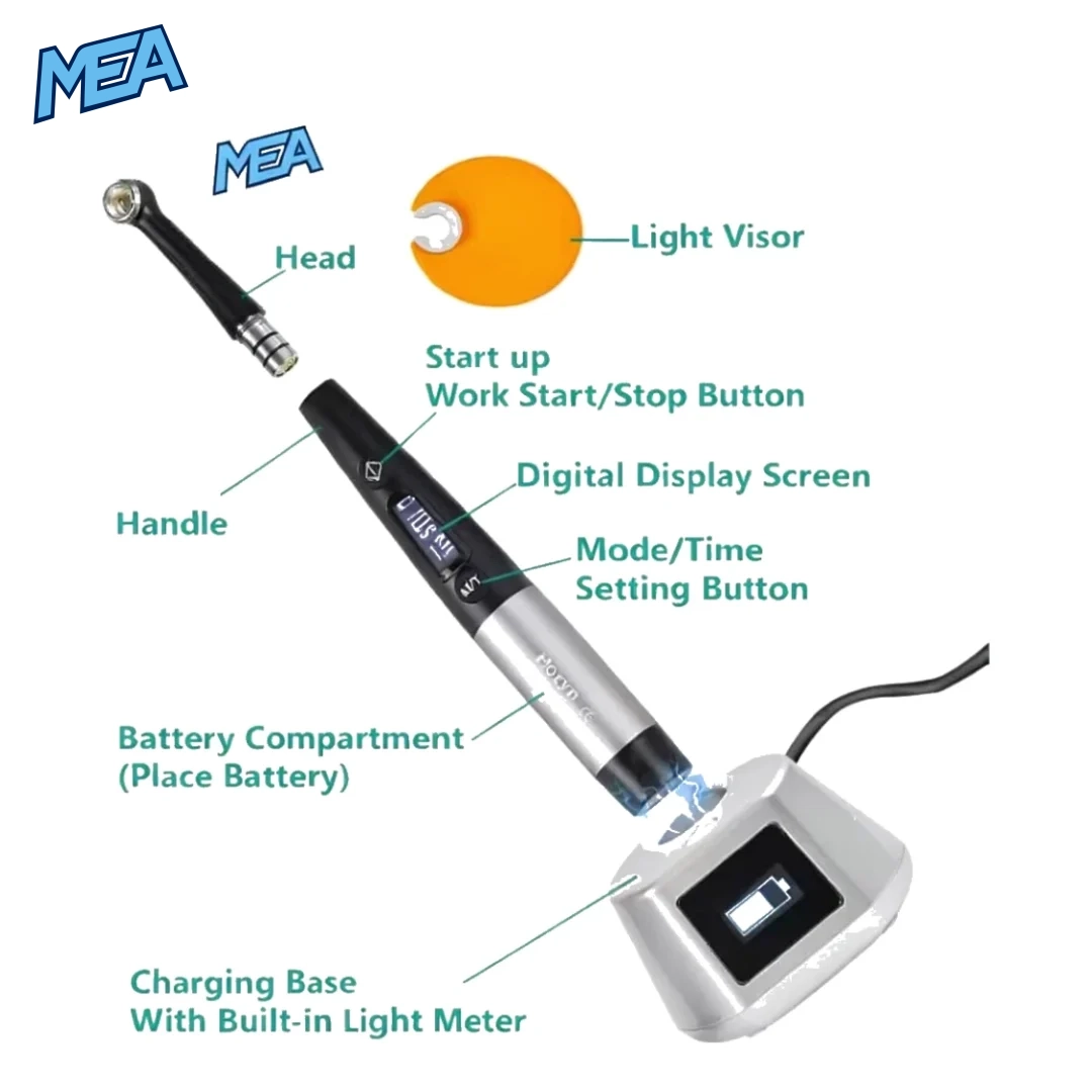 Dental 3000mw/cm² Curing Light 10W High Power Led Lamp Wireless 1 Second Cure With 7 Models Cold Cordless Curing Light 4 Dental 3000mw/cm² Curing Light 10W High Power Led Lamp Wireless 1 Second Cure With 7 Models Cold Cordless Curing Light - view 3