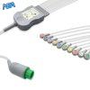 10-lead One-Piece ECG Cable with Snap end AHA for Fukuda Denshi Monitors Reusable, Limb + Chest Lead, 2.2m+mixed 0.9m/1.2m, Defib-Proof (with Resist) 4 EC 10031RS A
