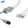3-lead One-Piece ECG Cable with Snap end AHA for Welch Allyn 008-0315-00 Reusable, Limb Lead, 2.5m+0.9m, Defib-Proof (with Resist) 4 EC 3019RS A
