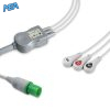 3-lead One-Piece ECG Cable with Snap end AHA for Hellige Monitors Reusable, Limb Lead, 2.5m+0.9m, Defib-Proof (with Resist) 6 EC 3021RS A