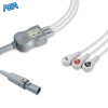 3-lead One-Piece ECG Cable with Snap end AHA for CASMed 01-02-0308 Reusable, Limb Lead, 2.5m+0.9m, Respiratory Rate 4 EC 3048S A