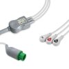 3-lead One-Piece ECG Cable with Snap end AHA for Mennen Medical Monitors Reusable, Limb Lead, 2.5m+0.9m, Defib-Proof (with Resist) 5 EC 3051RS A
