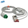 3-lead One-Piece ECG Cable with Grabber/Pinch end AHA for Biolight Monitors Reusable, Limb Lead, 2.5m+0.9m, Defib-Proof (with Resist) 6 EC 3052RG A