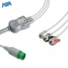 3-lead One-Piece ECG Cable with Grabber/Pinch end AHA for Biolight 15-031-0014 Reusable, Limb Lead, 2.5m+0.9m, Defib-Proof (with Resist) 6 EC 3053RG A