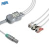 3-lead One-Piece ECG Cable with Grabber/Pinch end AHA for Sonoscape Monitors Reusable, Limb Lead, 2.5m+0.9m, Respiratory Rate 5 EC 3062G A