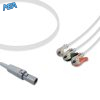3-lead One-Piece ECG Cable with Grabber/Pinch end AHA for Cardell Monitors Reusable, Limb Lead, 2.5m+0.9m, Respiratory Rate 7 EC 3072G A