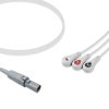 3-lead One-Piece ECG Cable with Snap end AHA for Cardell Monitors Reusable, Limb Lead, 2.5m+0.9m, Respiratory Rate 7 EC 3072S A