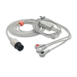 3-lead One-Piece ECG Cable with Snap end AHA for Physio-Control 805400-00 Reusable, Limb Lead, 2.5m+0.9m, Respiratory Rate