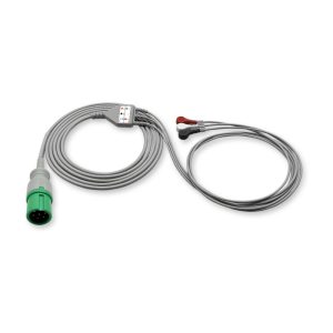 3-lead One-Piece ECG Cable with Snap end AHA for Contec AAT0013 Reusable, 1 Pc / Bag