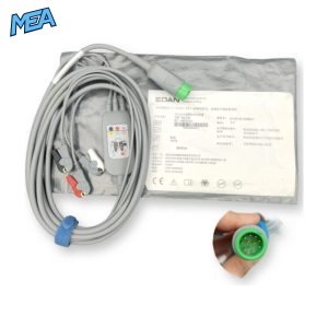 3-lead ECG Leadwire Set with Grabber/Pinch end AHA for Edan EC-3BDAC01 Reusable
