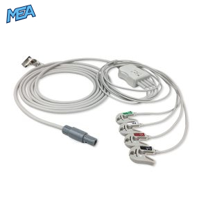 4-lead One-Piece ECG Cable with Grabber/Pinch end AHA for Siemens 10681806 Reusable, Limb Lead, 2.5m+0.9m, Respiratory Rate