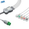 5-lead One-Piece ECG Cable with Snap end AHA for Spacelabs Monitors Reusable, Limb + Chest Lead, 2.5m+0.9m, Defib-Proof (with Resist) 4 EC 5007RS A