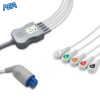 5-lead One-Piece ECG Cable with Snap end AHA for Artema S&W Monitors Reusable, Limb + Chest Lead, 2.5m+0.9m, Respiratory Rate 4 EC 5010S A