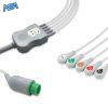 5-lead One-Piece ECG Cable with Snap end AHA for Emtel Monitors Reusable, Limb + Chest Lead, 2.5m+0.9m, Defib-Proof (with Resist) 5 EC 5049RS A
