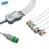 5-lead One-Piece ECG Cable with Grabber/Pinch end AHA for Biolight 15-031-0004 Reusable, Limb + Chest Lead, 2.5m+0.9m, Defib-Proof (with Resist) 2 EC 5053RG A