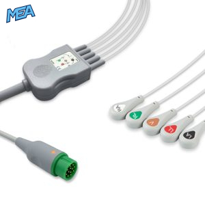 5-lead One-Piece ECG Cable with Snap end AHA for Infinium Monitors Reusable, Limb + Chest Lead, 2.5m+0.9m, Defib-Proof (with Resist)