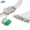 6-lead One-Piece ECG Cable with Snap end AHA for Nihon Kohden Monitors Reusable, Limb + Chest Lead, 2.5m+0.9m, Respiratory Rate 12 EC 6013S A