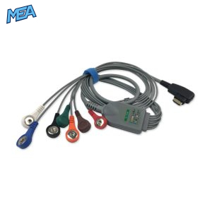 7-lead One-Piece ECG Cable with Snap end AHA for Physio-Control Monitors Reusable, Limb + Chest Lead, 0.5m+0.6m, Respiratory Rate