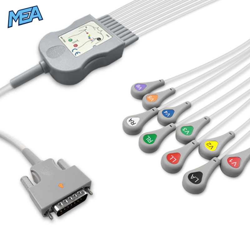 10-lead Diagnostic (EKG) One-Piece ECG Cable with Snap end AHA for Nihon Kohden Monitors Reusable, Limb+Chest, 4.0m+0.9m/1.2m, Respiratory Rate 1 10-lead Diagnostic (EKG) One-Piece ECG Cable with Snap end AHA for Nihon Kohden Monitors Reusable, Limb+Chest, 4.0m+0.9m/1.2m, Respiratory Rate