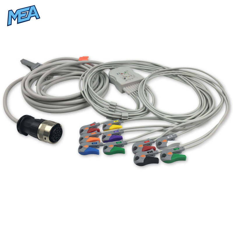 10-lead Diagnostic (EKG) One-Piece ECG Cable with Grabber/Pinch end AHA for Quinton Monitors Reusable, Limb+Chest, 5.0m+0.8m/1.2m, Respiratory Rate 1 10-lead Diagnostic (EKG) One-Piece ECG Cable with Grabber/Pinch end AHA for Quinton Monitors Reusable, Limb+Chest, 5.0m+0.8m/1.2m, Respiratory Rate