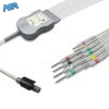 10-lead Diagnostic (EKG) One-Piece ECG Cable with 3mm Needle end AHA for Welch Allyn Monitors Reusable, Limb+Chest, 0.6m+0.8m/1.2m, Defib-Proof 5 EKC10R06 WA N A