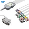 10-lead Diagnostic (EKG) One-Piece ECG Cable with Grabber/Pinch end AHA for Hellige Monitors Reusable, Limb+Chest, 2.2m+0.8m/1.2m, Defib-Proof 5 EKC10R HL G A