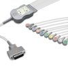 10-lead Diagnostic (EKG) One-Piece ECG Cable with Snap end AHA for GE Healthcare Monitors Reusable, Limb+Chest, 2.2m+0.9m/1.2m, Defib-Proof 4 EKC10R MQ S A