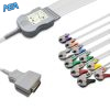 10-lead Diagnostic (EKG) One-Piece ECG Cable with Grabber/Pinch end AHA for Burdick 007517 Reusable, Limb+Chest, 2.2m+0.8m/1.2m, Respiratory Rate 4 EKC10 BKA G A