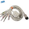10-lead Diagnostic (EKG) One-Piece ECG Cable with 4mm Banana end AHA for Kenz PC-104 Reusable, Limb+Chest, 2.2m+0.8m/1.2m, Respiratory Rate 4 EKC10 KZA B A
