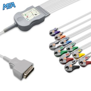 10-lead Diagnostic (EKG) One-Piece ECG Cable with Grabber/Pinch end AHA for Nihon Kohden BA-903D