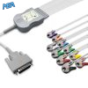 10-lead Diagnostic (EKG) One-Piece ECG Cable with Grabber/Pinch end AHA for Nihon Kohden BR-903D 4 EKC10 NKB G A