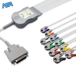10-lead Diagnostic (EKG) One-Piece ECG Cable with Grabber/Pinch end AHA for Nihon Kohden BR-903D
