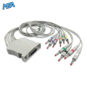 10-lead ECG Leadwire Set with 4mm Banana end AHA for Midmark 3-100-0203 Reusable, Limb + Chest Lead, Lead Type: Midmark, Shielded