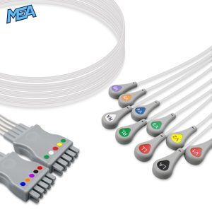 10-lead ECG Leadwire Set with Snap end AHA for GE Healthcare Monitors Reusable, Limb + Chest Lead, Lead Type: GE Multi-Link, Shielded