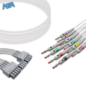 10-lead ECG Leadwire Set with 4mm Banana end AHA for Mortara 9293-041-50 Reusable, Limb + Chest Lead, Shielded