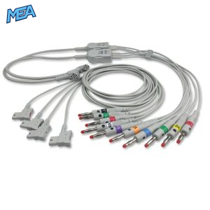 10-lead ECG Leadwire Set with 4mm Banana end AHA for Philips 989803151631 Reusable, Limb + Chest Lead, Lead Type: Philips TC Series, Shielded