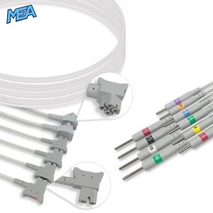 10-lead ECG Leadwire Set with 3mm Needle end AHA for Philips Monitors Reusable, Limb + Chest Lead, Lead Type: Philips TC Series, Shielded