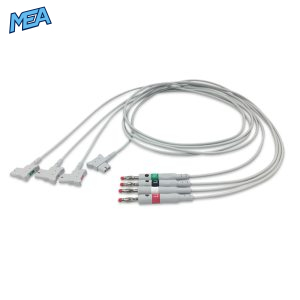 4-lead Diagnostic (EKG) ECG Leadwire Set with 4mm Banana end AHA for Philips 989803151711 Reusable, Limb Lead, Lead Type: Philips TC Series, Shielded