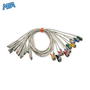 10-lead ECG Leadwire Set with Grabber/Pinch end AHA for Quinton 031257-002 Reusable, Limb + Chest Lead, Shielded