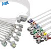 10-lead ECG Leadwire Set with Grabber/Pinch end AHA for Quinton 013-0150-00 Reusable, Limb + Chest Lead, Shielded 4 EKL QTB10 G A